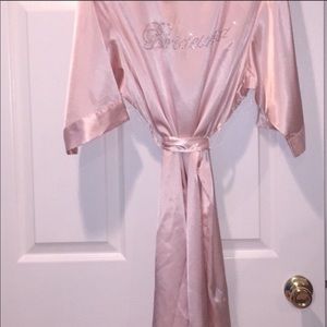 David’s Bridal Blush Bridesmaid Satin Robe